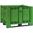BRB-Lagertechnik Palettenbox mit 3 Kufen, LxBxH 1200x800x850 mm, Boden/Wände geschlossen, grün