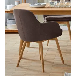 Armlehnstuhl HOME AFFAIRE "Livry", braun, B:62cm H:83cm T:63cm, Polyester, Stühle, Polsterstuhl, Schalenstuhl
