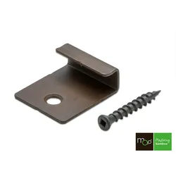 MOSO® Terrassendielen Start-/End-Clips, V2A, braun, inkl. Schrauben & Bit, 30 Stück/VE