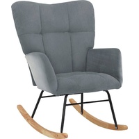 INOSIGN Schaukelsessel Anika (1-St), Sitz und Rücken gepolstert, Beine aus Metall und Holz, Sitzhöhe 48 cm grau|schwarz