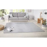 HANSE HOME Nasty Läufer – Flauschiger Kurzflor Teppich Einfarbig Unifarben für Esszimmer, Wohnzimmer, Kinderzimmer, Flur, Schlafzimmer, Küche – Uni Silber, 80x150cm