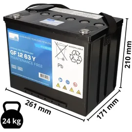 Sonnenschein / Exide Sonnenschein GF 12 063 Y O dryfit Blei Gel Antriebsbatterie 12V 63Ah (C5) VRLA