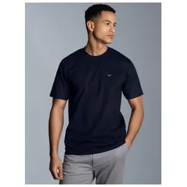 TRIGEMA T-Shirt TRIGEMA "TRIGEMA Classic Tee", Damen, Gr. L, blau (navy), 100% Baumwolle, Basic, Shirts T-Shirt