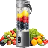 FORSMANO 600ml Kabelloser Mini Mixer, mit USB-C Ladeanschluss, 2-in-1 Tragbarer Smoothie Maker, Wiederaufladbare Saftpresse, 26.5*8.3*9.5 cm