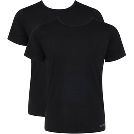 SLOGGI Herren T-Shirt, 2er Pack GO ABC 2.0 O-Neck 2P, Rundhals, Unterhemd Schwarz 2XL