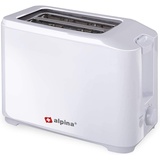Alpina Toaster - 7 Ständer - 2 Scheiben - Krümelfach - 700 Watt - Weiß