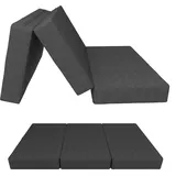 POKAR Klappmatratze 3-teilige Faltmatratze Gästematratze Feldbett Klappbett, Größe:120 x 195 x 15 cm, Farbe:Anthrazit - Grau