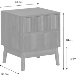 sweeek - 2er Set Nachttische mit zwei Schubladen