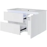 Okwish Waschbeckenunterschrank 2 Schubladen 91 x 50,5 x 46,5 cm Weiß