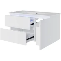 Okwish Waschbeckenunterschrank 2 Schubladen 91 x 50,5 x 46,5 cm Weiß