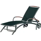 Sonnenliege Frisco Alu/Textilen Rollliege 183x71x34cm 3 Farben zur Auswahl Graphit - Inko
