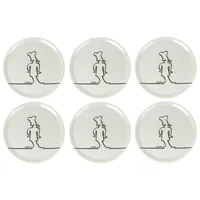 Lentz Pizzateller Ø31cm aus Porzellan mit lustigem Koch-Motiv (6er Set)