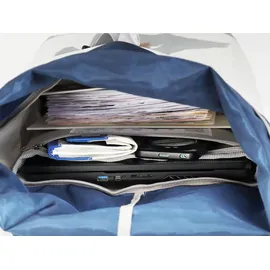 360° Rucksack recyceltes Segeltuch Tide-XL Weiß Blau Laptopfach