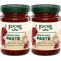 Fuchs Gewürze - Ancho Chili Paste | Mild, leicht rauchige Würzpaste mit natürlichen Zutaten, mit Paprika, Tomaten und Ancho Chili | Ideal für Schmorgerichte | 100 g in wiederverschließbarem Glas