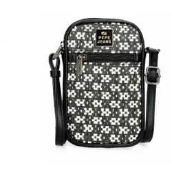 Pepe Jeans für Damen. 7615231 Handytasche aus schwarzer Wolle -11x17,5x2,5cm (OSFA), Lässig, Synthetisch