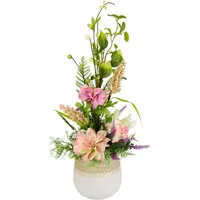 I.GE.A. Kunstblume Gesteck aus Hortensien und Dahlien, I.GE.A., Höhe 47 cm rosa