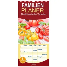 Calvendo Familienplaner 2026 - Alte Historische Tomaten mit 5 Spalten (Wandkalender, 21 x 45 cm), CALVENDO: Schöne und seltene Tomaten für das ganze Jahr Tomaten und Gerichten. (CALVENDO Lifestyle)