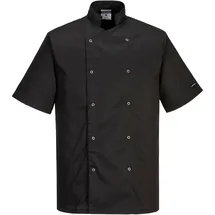 PORTWEST C733 Moderne Leichte Cumbria Kurzarm Kochjacke Schwarz, S