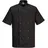 PORTWEST C733 Moderne Leichte Cumbria Kurzarm Kochjacke Schwarz, S