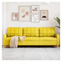 VidaXL 3-Sitzer-Sofa Hellgelb 210 cm Stoff