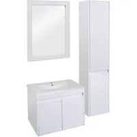 Mendler Badezimmerset HWC-L86, Waschtisch Wandspiegel Hängeschrank Waschbecken, Melaminbeschichtet ~