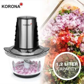 KORONA Zerkleinerer Edelstahlgehäuse 500 Watt 2 Leistungsstufen - Schwarz