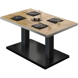 BM | Bistro Loungetisch | B:T:H 120 x 70 x 41 cm | Eiche / Schwarz