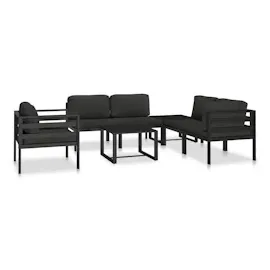 vidaXL Modular-Sofa-Mittelteil mit Kissen Aluminium Anthrazit