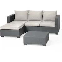 KETER Allibert Salta 3-Sitzer Loungeset 3-teilig mit Hocker und Tisch