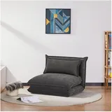 [en.casa] Schlafsessel Umeå Cord 59 x 85,5 x 67 cm Grau mit Kissen