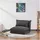 [en.casa] Schlafsessel Umeå Cord 59 x 85,5 x 67 cm Grau mit Kissen