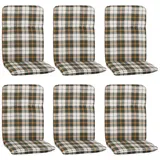 NYVI Hochlehnerauflage Hochlehner Auflagen 6er Set Hawaii Hochlehnerauflagen für Gartenstühle, (6 St), Stuhlauflagen Sitzauflagen Gartenstuhlauflagen Karo, kariert bunt|grün