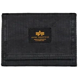 Geldbörse ALPHA INDUSTRIES "Alpha Industries Accessoires - Wallets Combat Label Wallet", Damen, schwarz, Obermaterial: 50% Nylon, 50% Polyester, Futter: 100% Nylon, Kleinlederwaren