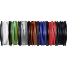 TRU Components TC-12112360 Litze 0.5 mm2 Schwarz, Weiß, Rot, Blue, Braun, Grau, Gelb-Grün 1 Set