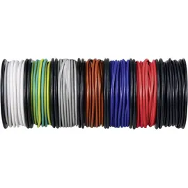 TRU Components TC-12112360 Litze 0.5 mm2 Schwarz, Weiß, Rot, Blue, Braun, Grau, Gelb-Grün 1 Set