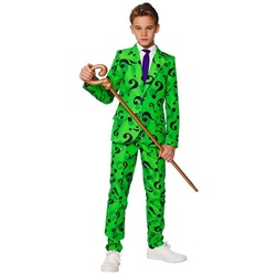 SuitMeister Kostüm Boys The Riddler, Da bleibt keine Frage offen: cooler Anzug für schräge Schurken grün 140-152
