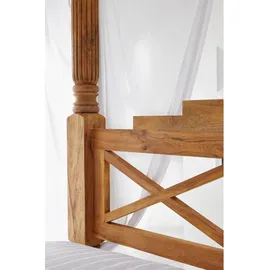 Massivmoebel24 Himmelbett Sheesham 200x200x224 braun geölt NATURE BROWN #533