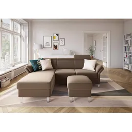 sit&more Ecksofa SIT & MORE "Vincenzo L-Form", braun, B:252cm H:84cm T:165cm, Sofas, Ecksofa, inklusive Kopfteilverstellung, wahlweise mit Bettfunktion, Bettkasten