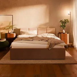 mebligo Polsterbett, Schwarz, Textil, 140x200 cm, Schlafzimmer, Betten, Polsterbetten