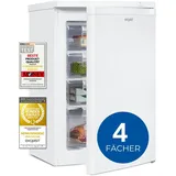GGV Exquisit Exquisit Gefrierschrank, Tiefkühlschrank mit 4 Schubladen, 4-Sterne-Gefrieren, 91 Liter, 55 cm breit, Temperaturregelung, klein, kompakt, GS512-040E weiss