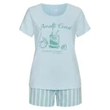 vivance dreams by lascana Shorty Pyjama blau/weiß 36/38