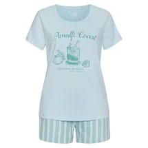 vivance dreams by lascana Shorty Pyjama blau/weiß 36/38