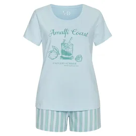 vivance dreams by lascana Shorty Pyjama blau/weiß 36/38