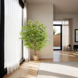 Tectake Künstlicher Ficusbaum Fida, realistische Textur - 120 cm,