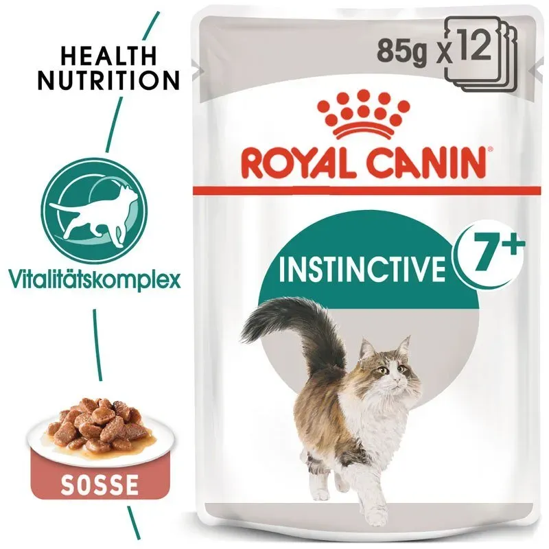 ROYAL CANIN INSTINCTIVE 7+ Nassfutter in Soße für ältere Katzen 12 x 85 g