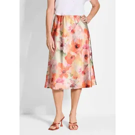 GOLDNER Midirock Damen Floral Orange 44