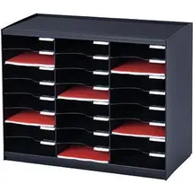 Paperflow Sortierstation aus Kunststoff für Format DIN A4, 24 Fächer, schwarz