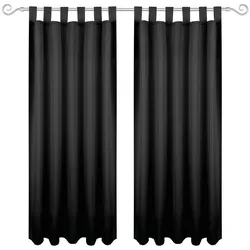 Bestgoodies Gardine mit Schlaufen 140x175 cm ( Breite x Länge ) in Schwarz, blickdichter Vorhang, Schlaufenvorhang in vielen Variationen