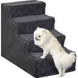 Hundetreppe 4-stufig Abnehmbarer Bezug Für Kleine Hunde 44 Cm Dunkelgrau