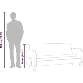vidaXL Sofa 3-Sitzer Wildleder-Optik Braun